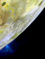 Vulkanausbruch auf dem Jupitermond Io, aufgenommen durch die Sonde Galilei