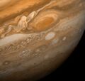 Stürme auf dem Jupiter, aufgenommen von der Sone Voyager 1