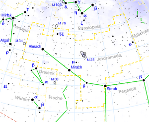 Karte der Andromeda